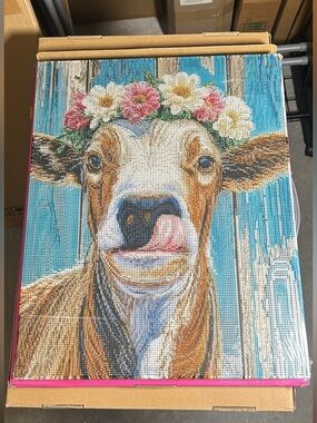 Diamond Painting Crystal Cow Wall Art 20x16 Farmhouse Decor